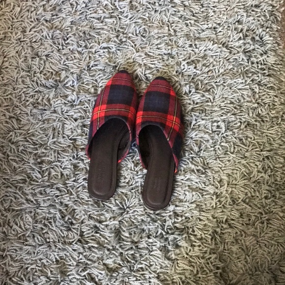 plaid mules